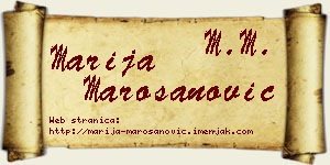 Marija Marošanović vizit kartica